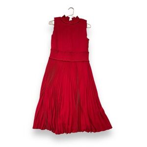 Nanette Red sleeveless long stepped dress size l0 authentic confortable